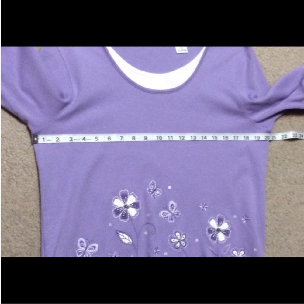 ALFRED DUNNER Purple Layered EMBROIDERED Top Size MEDIUM - Picture 5 of 11